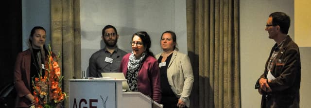 Forschten intensiv zum Thema Sorghum: Jana Kant, Rafaela Scheibelberger, Adrian Bendel und Prof. Dr. Regine Schönlechner. Links Dr. Georg Langenkämper